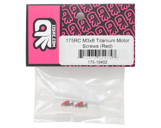 175RC 3x8mm Titanium Motor Screws (Red)