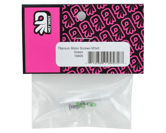 175RC 3x8mm Titanium Motor Screws (Green)