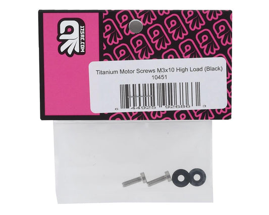 175RC 3x10mm "High Load" Titanium Motor Screws (Black)