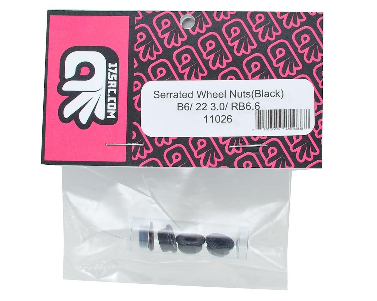 175RC Aluminum 4mm Serrated Wheel Nuts (Black)