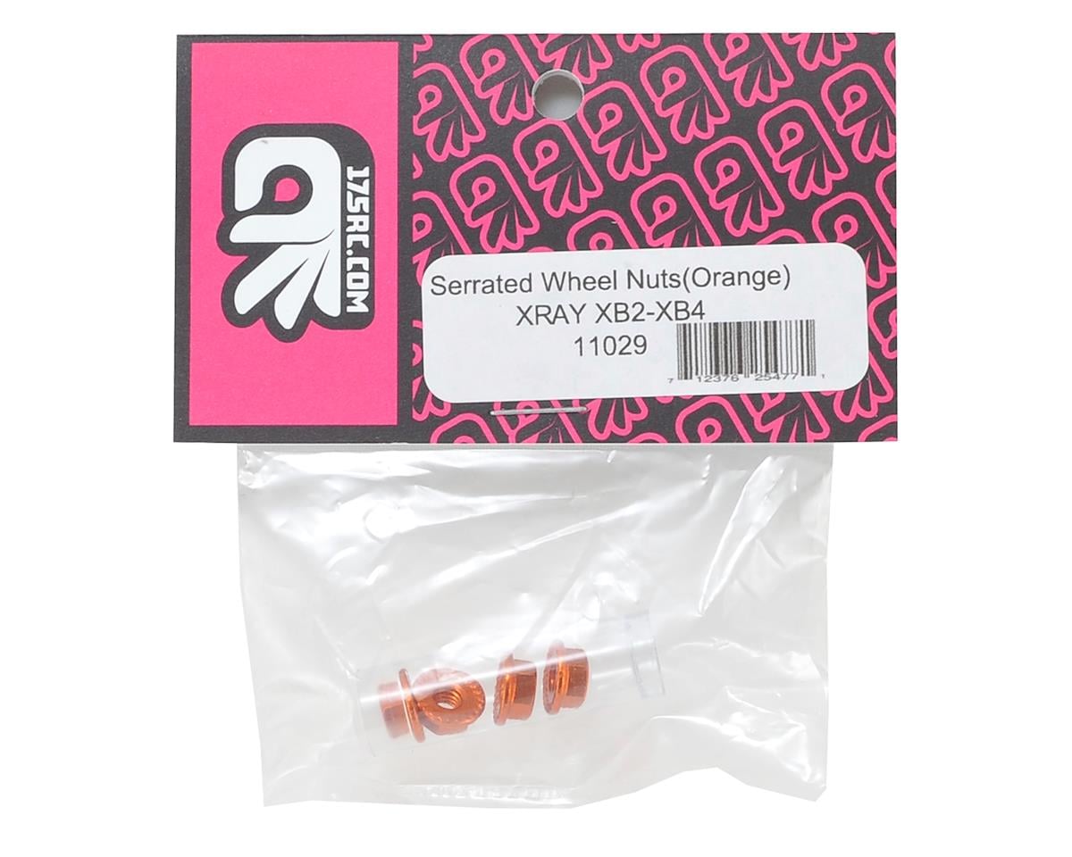 175RC Aluminum 4mm Serrated Wheel Nuts (Orange)