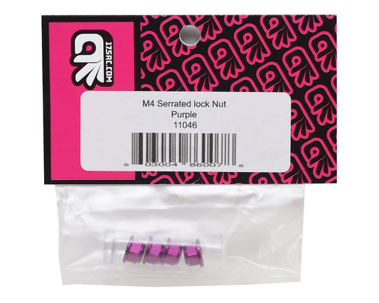 175RC Aluminum 4mm Serrated Locknuts (Purple)