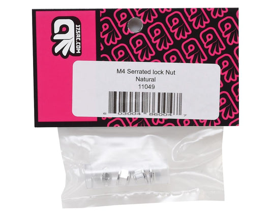 175RC Aluminum 4mm Serrated Locknuts (Silver)