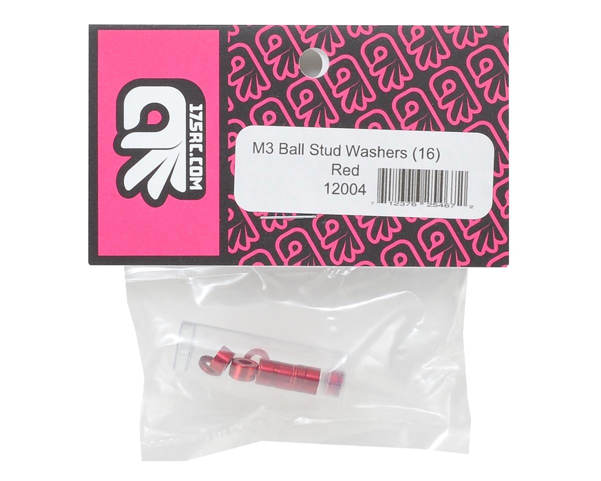 175RC M3 Ball Stud Washers (16) (Red)