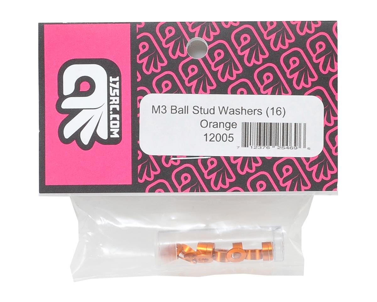 175RC M3 Ball Stud Washers (16) (Orange)