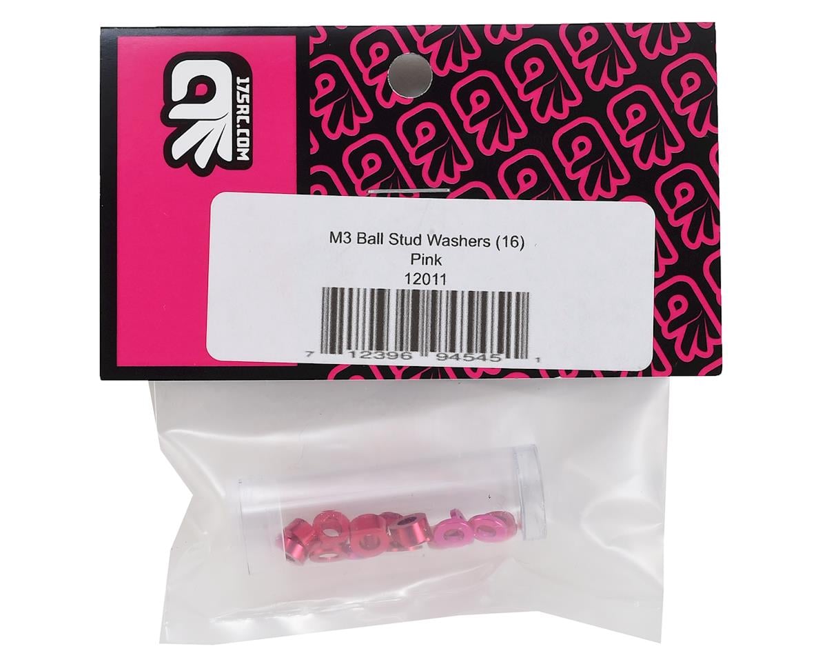 175RC M3 Ball Stud Washers (16) (Pink)