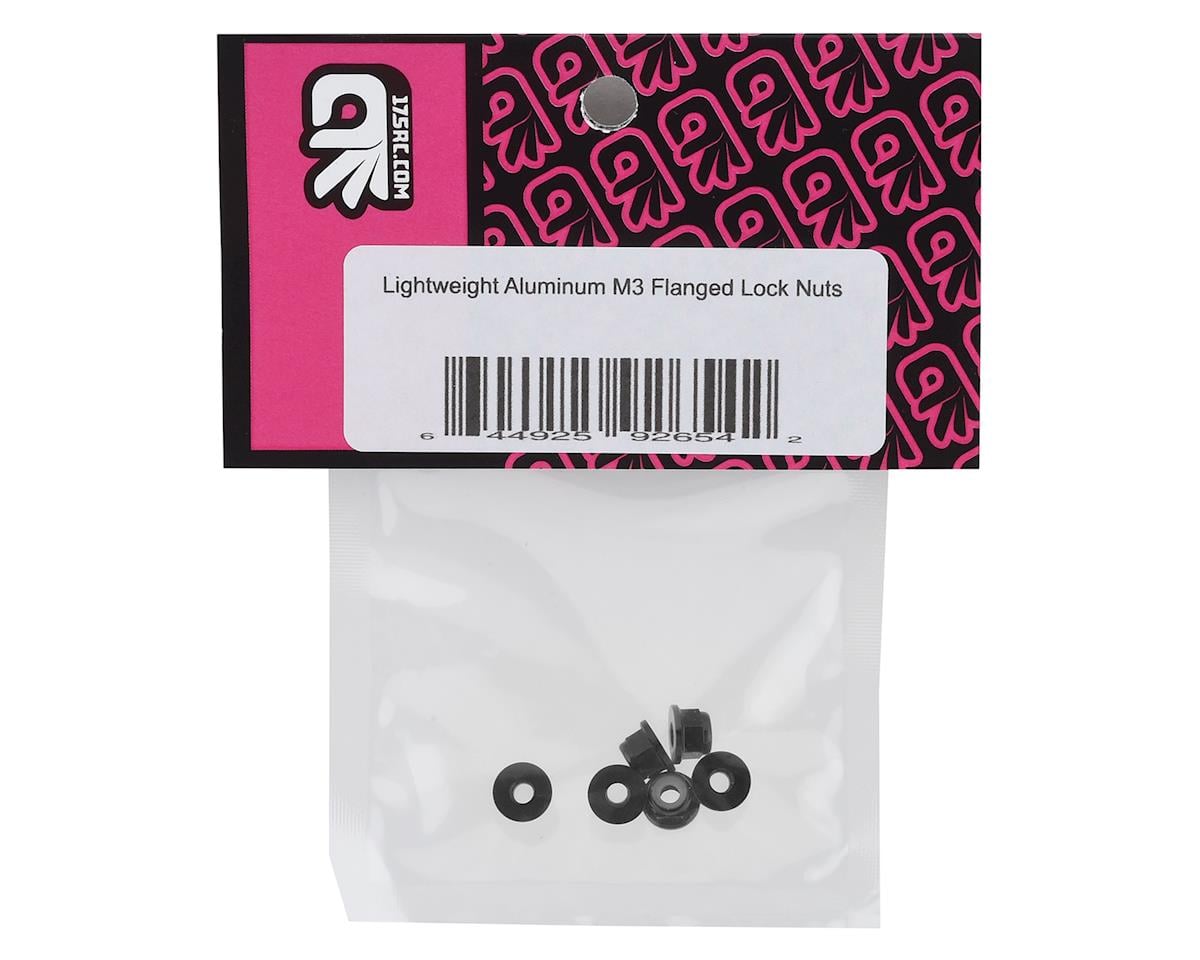 175RC Lightweight Aluminum M3 Flanged Lock Nuts (Black) (6)