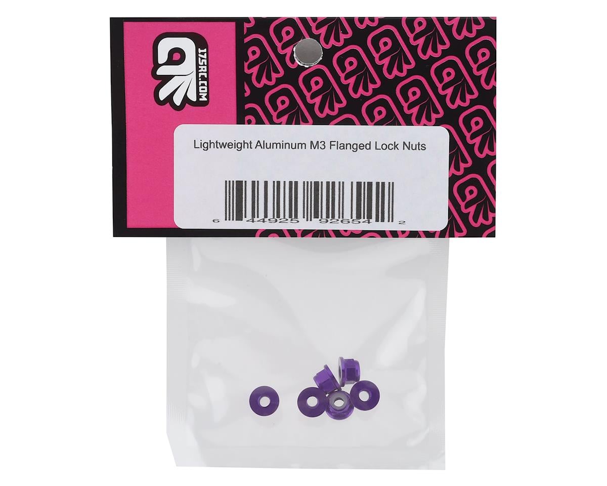 175RC Lightweight Aluminum M3 Flanged Lock Nuts (Purple) (6)