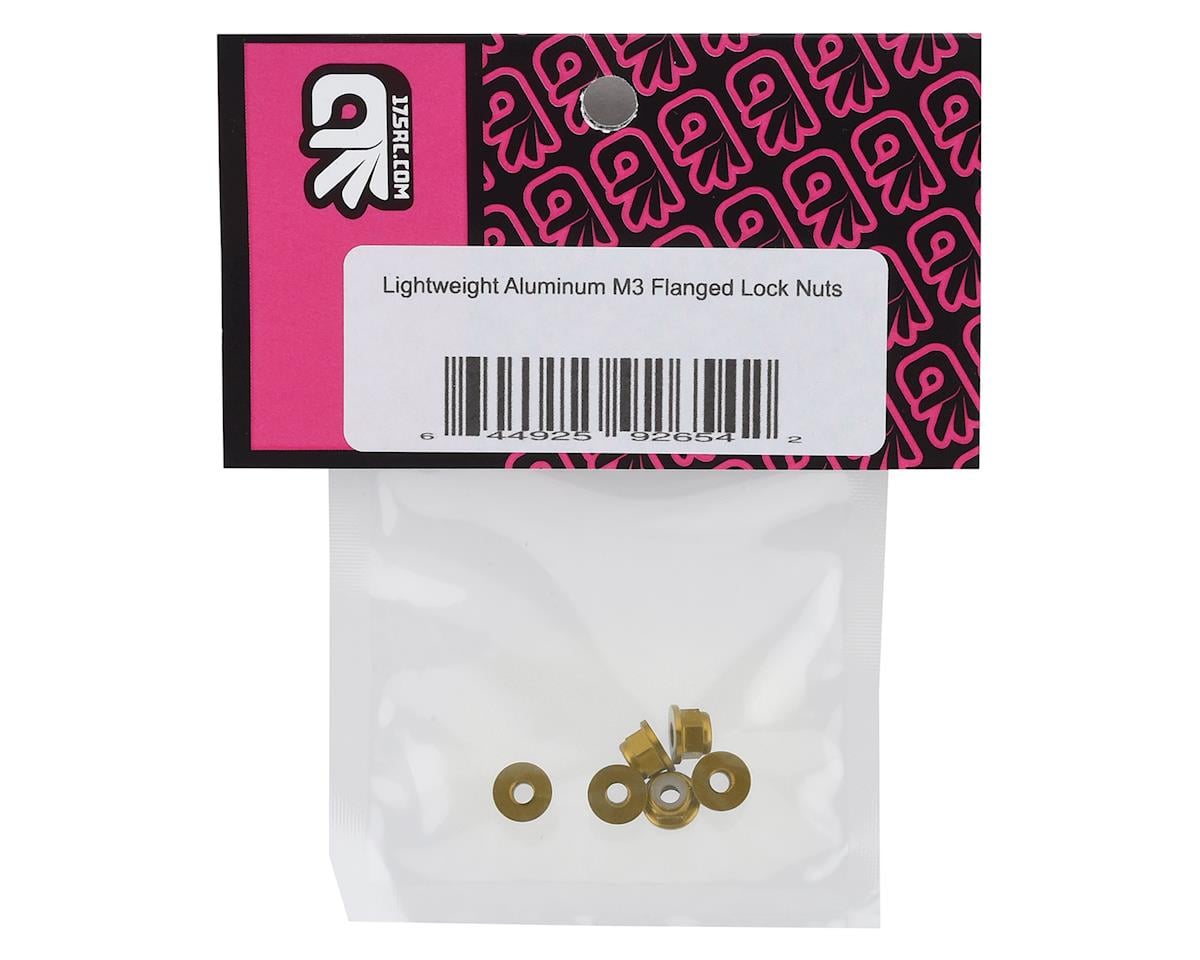 175RC Lightweight Aluminum M3 Flanged Lock Nuts (Gold) (6)