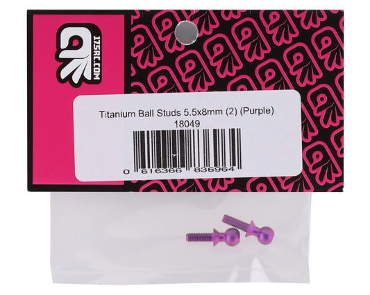 175RC 5.5x8mm Titanium Ball Studs (Purple) (2)