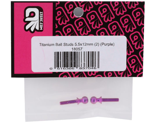 175RC 5.5x12mm Titanium Ball Studs (Purple) (2)
