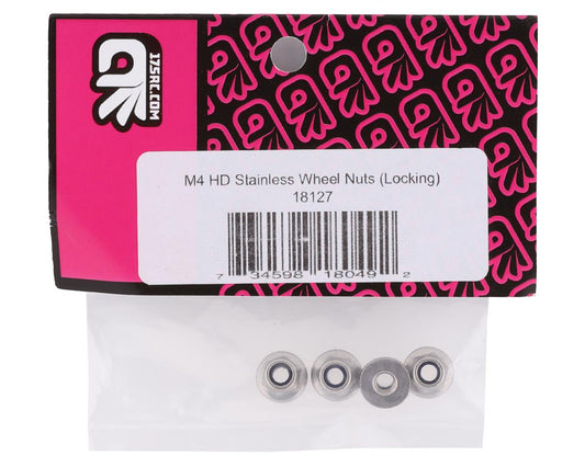 175RC HD Stainless Steel 4mm Nylon Locknuts (Silver)