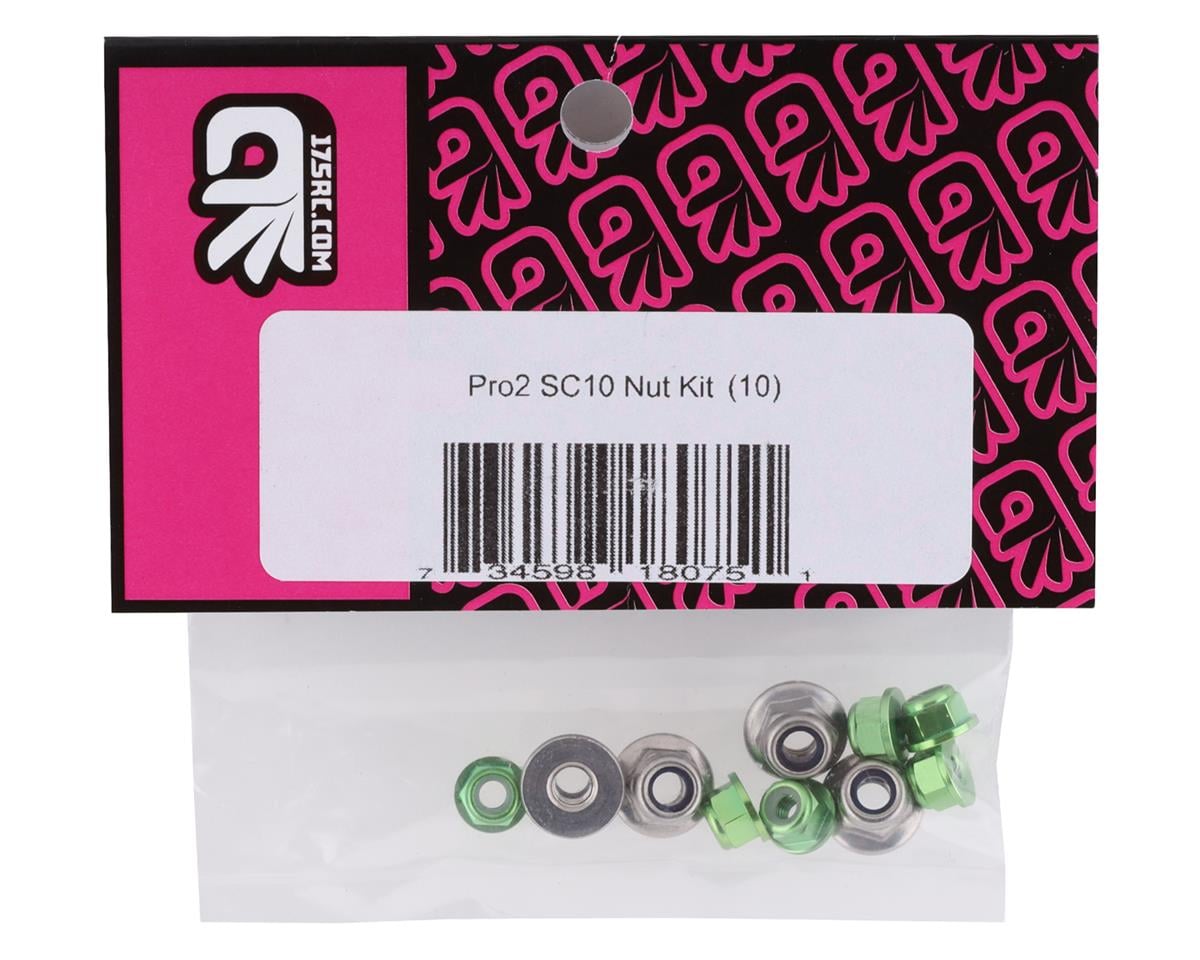 175RC Pro2 Sc10 Nut Kit (Green) (10)