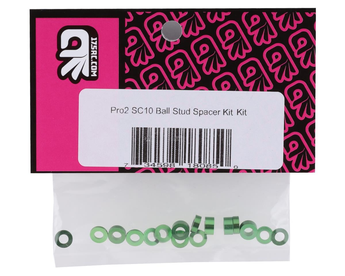 175RC Pro2 Sc10 Ball Stud Spacer Kit (Green) (16)