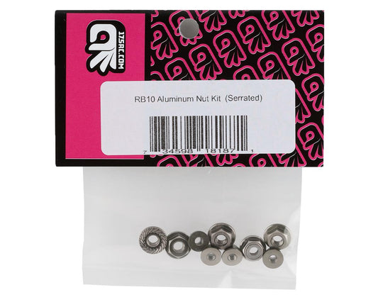 175RC Associated RB10 Aluminum Nut Kit (Grey)
