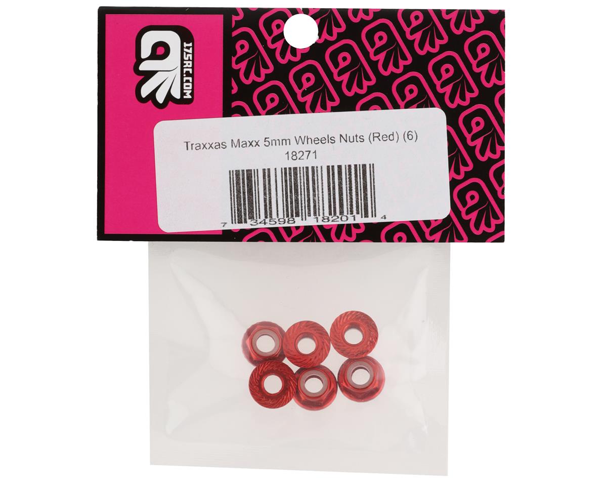 175RC 5mm Wheel Nuts for Traxxas Maxx (Red) (6)