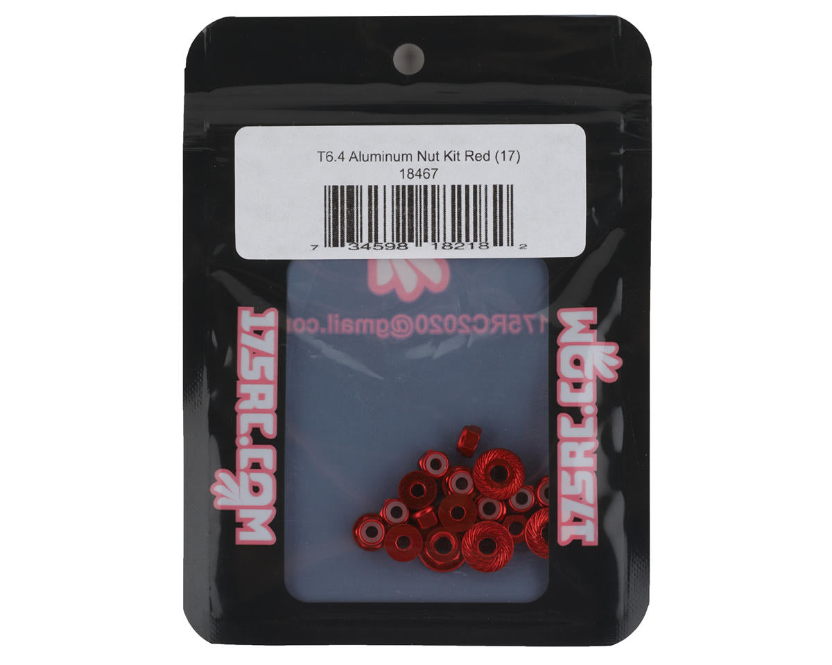 175RC T6.4 Aluminum Nut Kit (Red) (17)