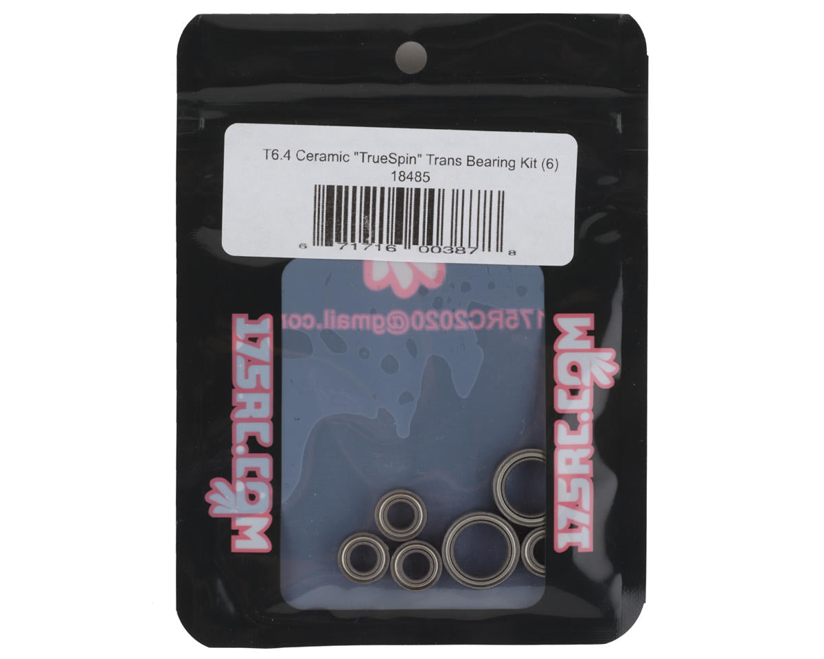 175RC T6.4 Ceramic "TrueSpin" Transmission Bearing Kit (6)
