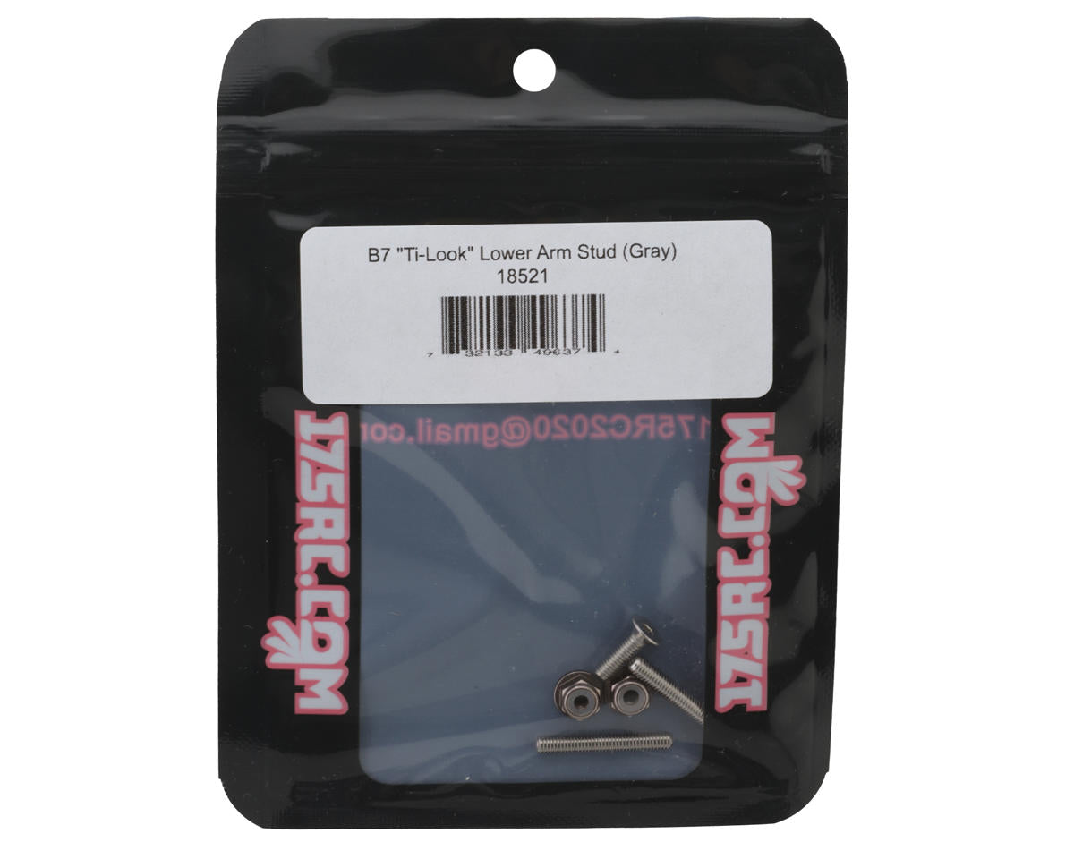 175RC RC10B7/B7D "Ti-Look" Lower Arm Stud Kit (Grey)