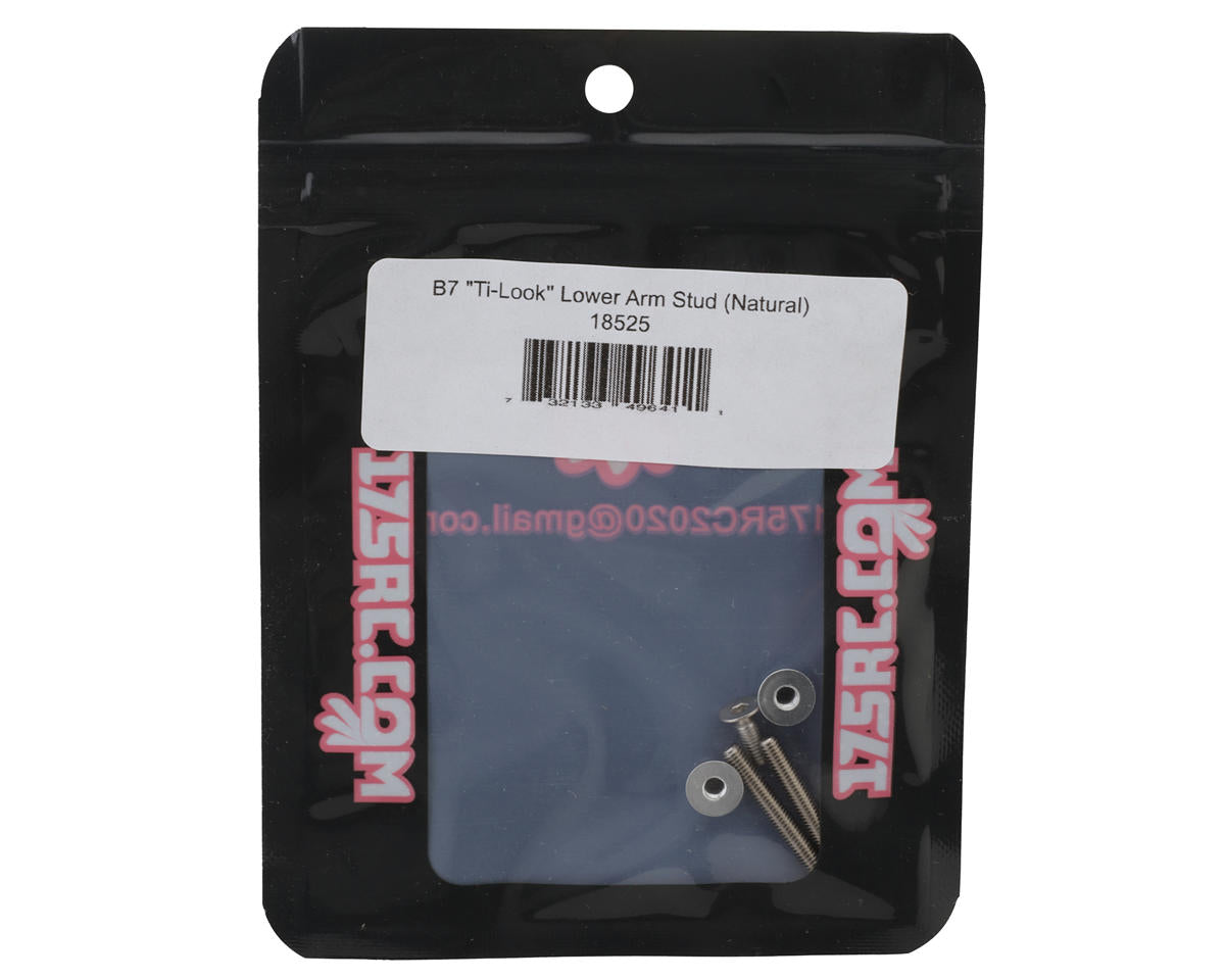 175RC RC10B7/B7D "Ti-Look" Lower Arm Stud Kit (Silver)