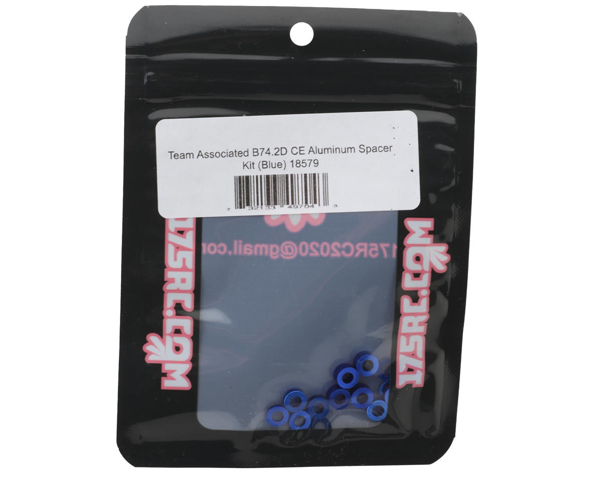 175RC Team Associated RC10B74.2D CE Aluminum Spacers Kit (Blue)
