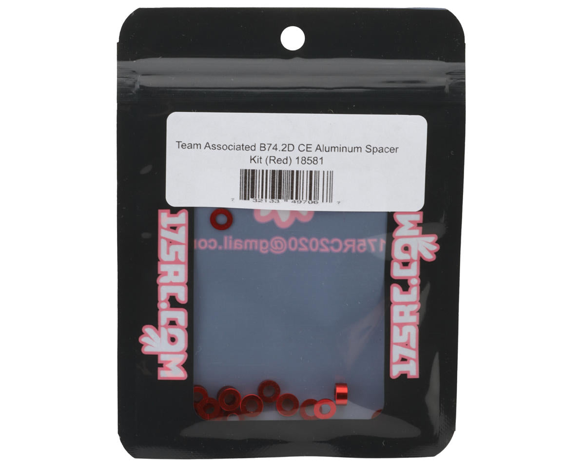 175RC Team Associated RC10B74.2D CE Aluminum Spacers Kit (Red)