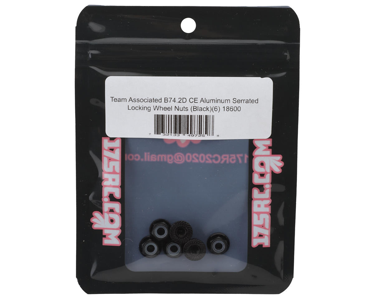 175RC Team Associated RC10B74.2D CE Aluminum Serrated Locking Wheel Nuts