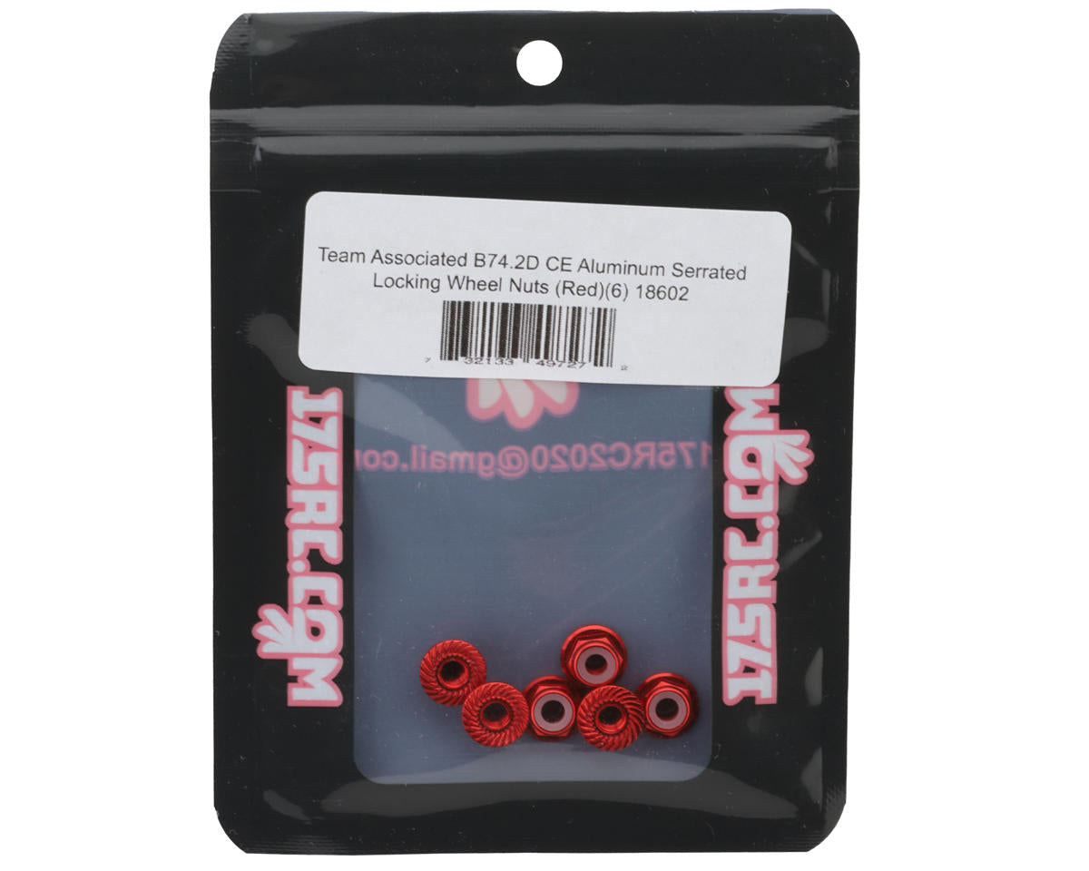 175RC Team Associated RC10B74.2D CE Aluminum Serrated Locking Wheel Nuts