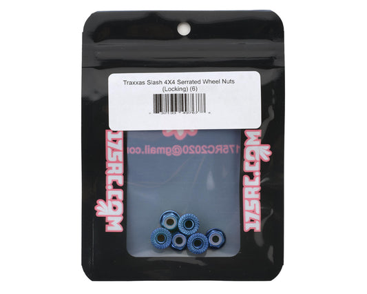 175RC Aluminum Serrated Wheel Nuts for Traxxas Slash 4x4 (Blue) (6)