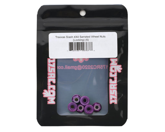 175RC Aluminum Serrated Wheel Nuts for Traxxas Slash 4x4 (Purple) (6)