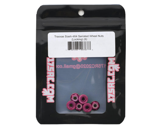 175RC Aluminum Serrated Wheel Nuts for Traxxas Slash 4x4 (Pink) (6)