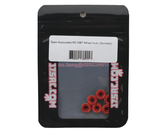 175RC Associated RC10B7 Serrated Wheel Nuts (Red) (6)