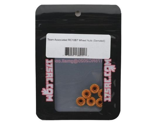 175RC Associated RC10B7 Serrated Wheel Nuts (Orange) (6)