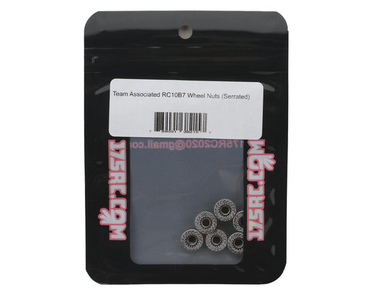 175RC Associated RC10B7 Serrated Wheel Nuts (Grey) (6)