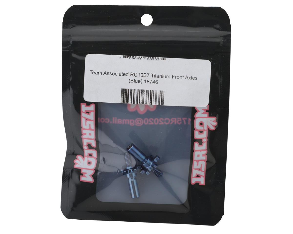175RC Associated RC10B7 Titanium Front Axles (Blue)