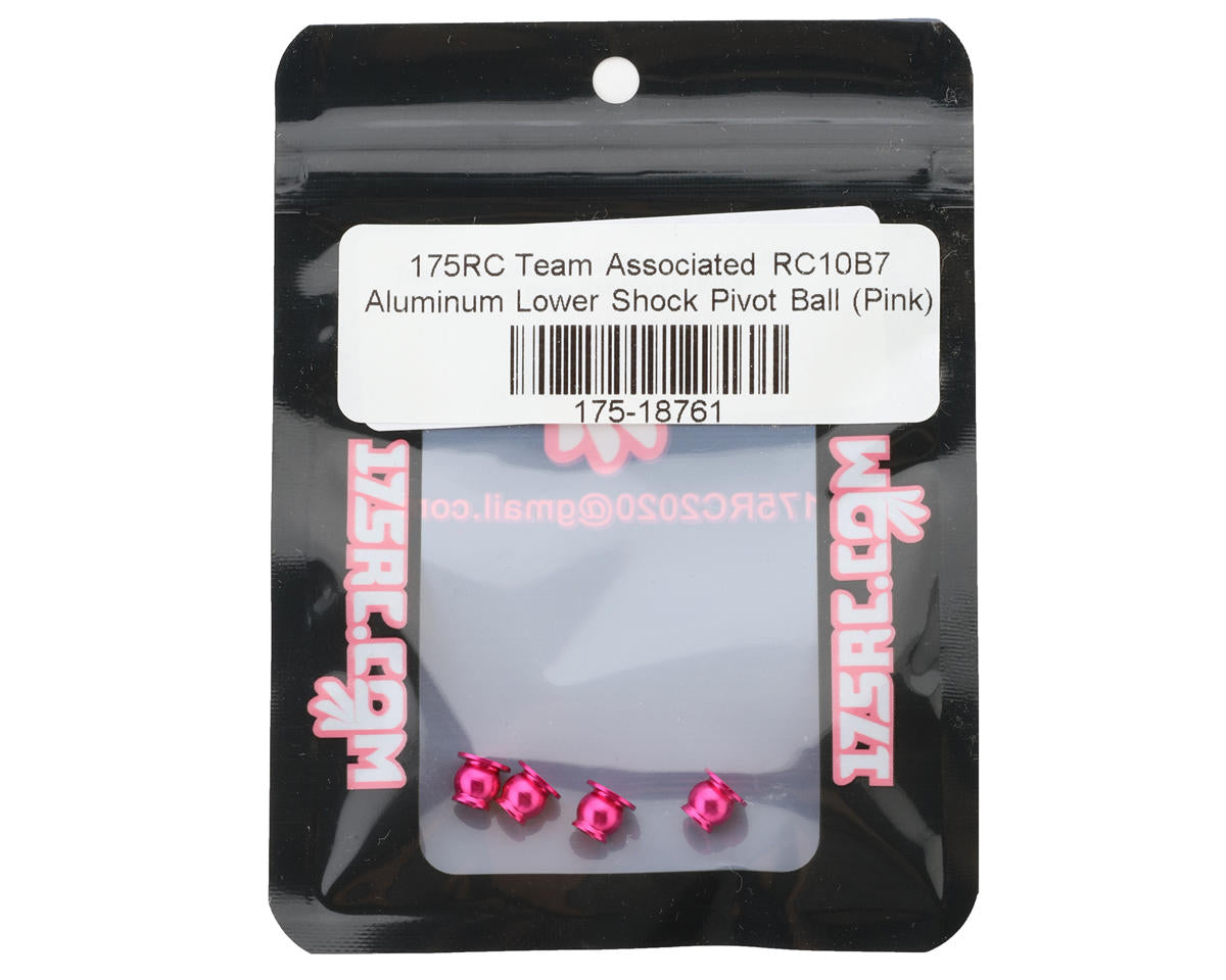 175RC Team Associated RC10B7 Aluminum Lower Shock Pivot Ball (Pink) (4)