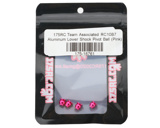 175RC Team Associated RC10B7 Aluminum Lower Shock Pivot Ball (Pink) (4)
