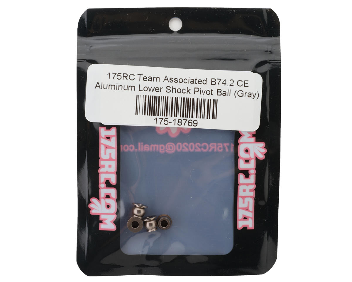175RC Team Associated B74.2 CE Aluminum Lower Shock Pivot Ball (Grey) (4)