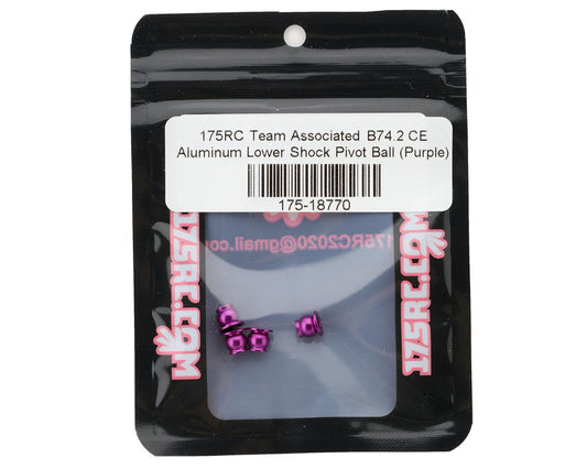 175RC Team Associated B74.2 CE Aluminum Lower Shock Pivot Ball (Purple) (4)