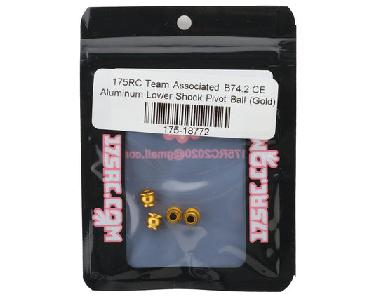175RC Team Associated B74.2 CE Aluminum Lower Shock Pivot Ball (Gold) (4)