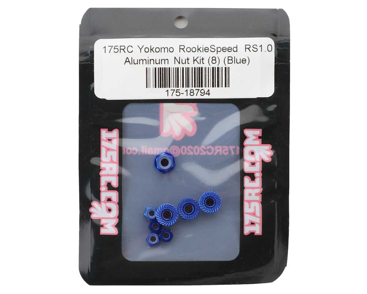 175RC Yokomo RookieSpeed RS1.0 Aluminum Nut Kit (Blue) (8)