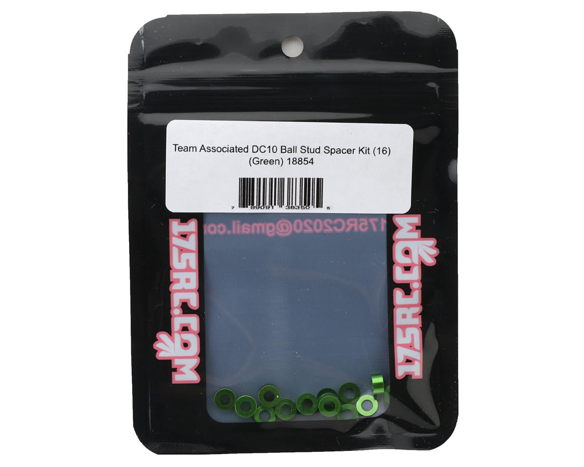 175RC Team Associated DC10 Aluminum Ball Stud Spacers Kit (Green) (16)