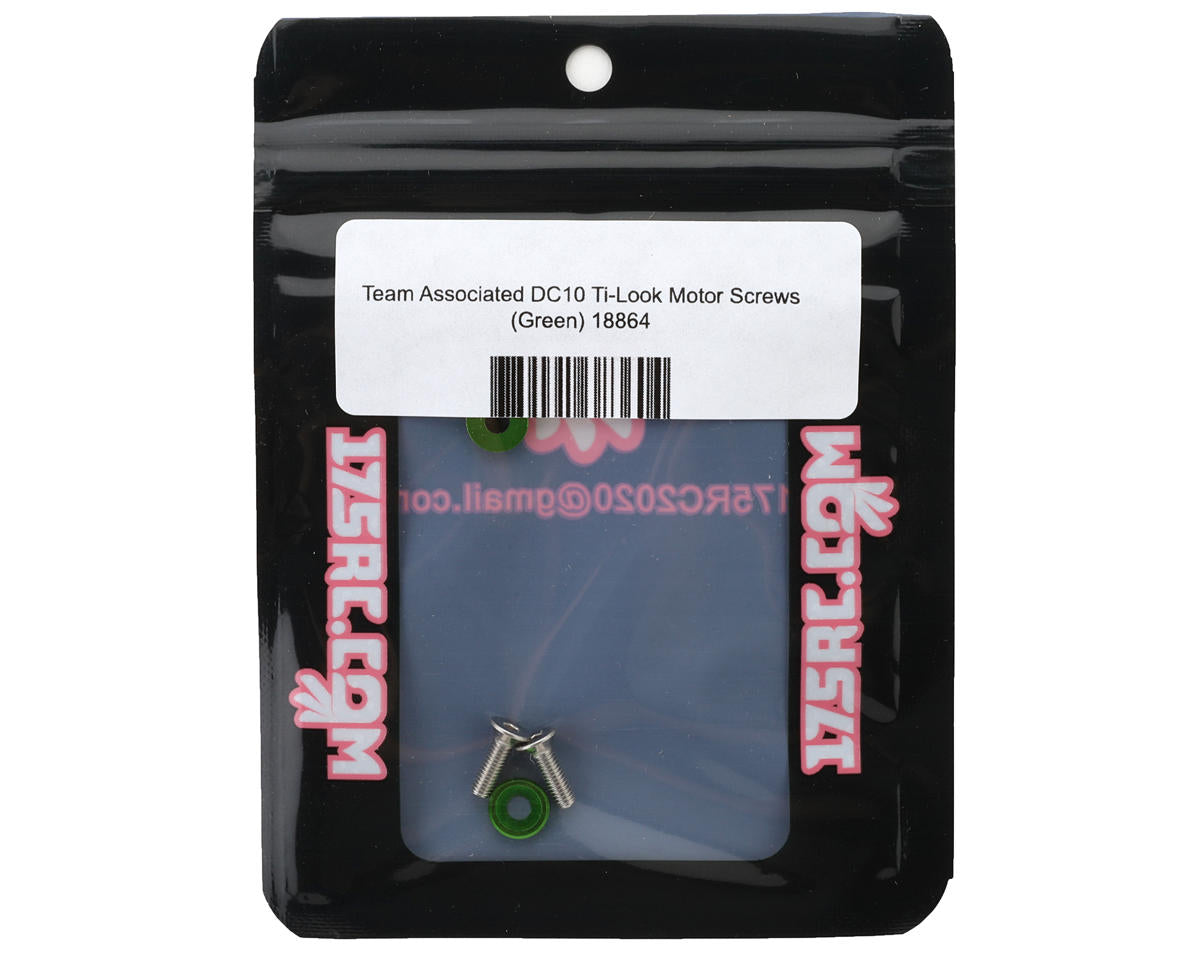 175RC Team Associated DC10 Ti-Look Motor Screws (Green)