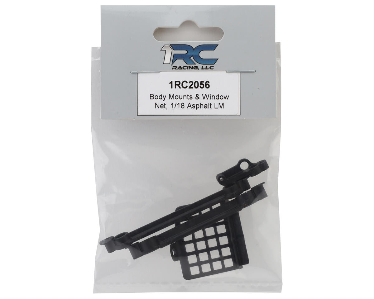 1RC Racing 1/18 Asphalt Late Model Body Mounts w/Window Net