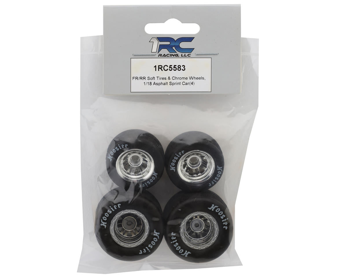 1RC Racing 1/18 Asphalt Sprint Car Tires (Chrome) (4) (Front & Rear) (Soft)