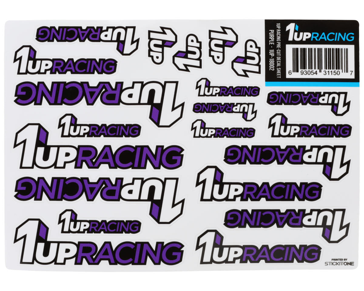 1UP Racing Pre-Cut Decal Sheet (Purple)