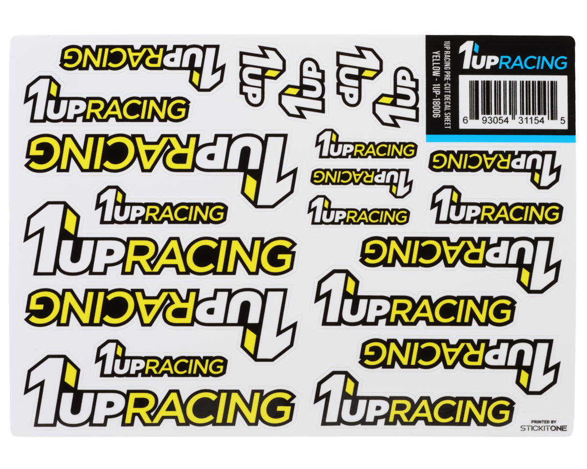 1UP Racing Pre-Cut Decal Sheet (Yellow)