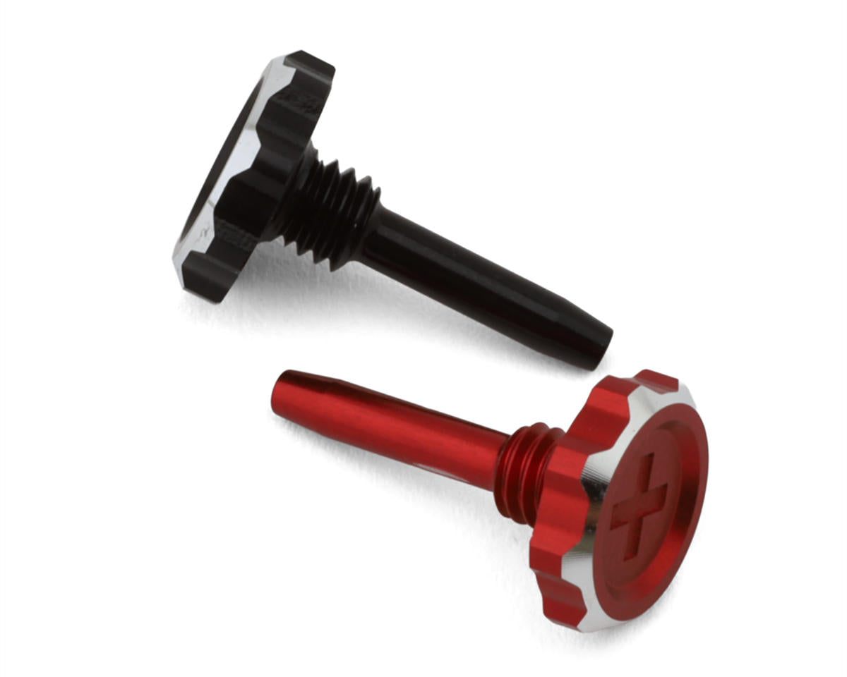1UP Racing "Lockdown" Adjustable Bullet Plug Grips (Red/Black)
