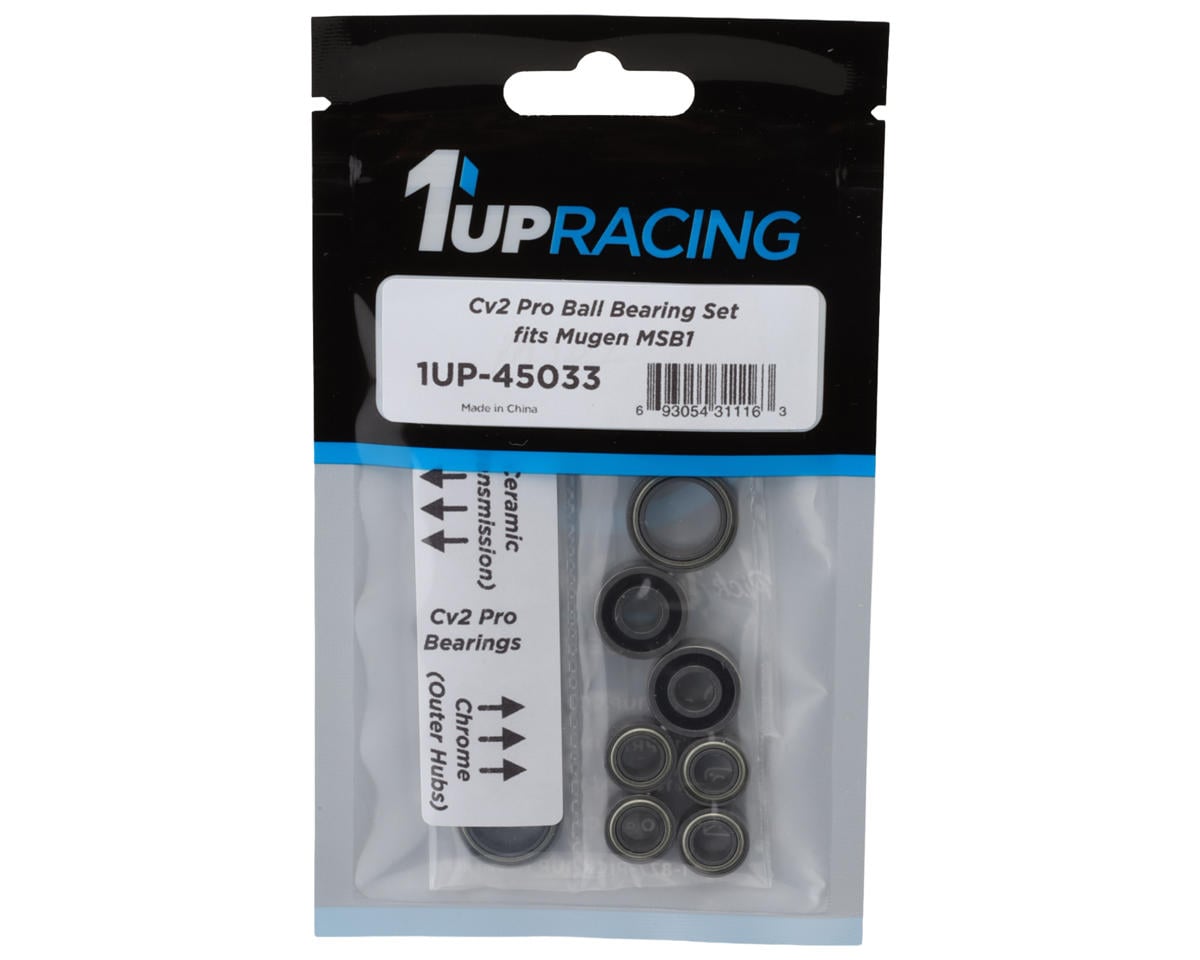 1UP Racing Mugen MSB1 Cv2 Pro Ball Bearings Set (Ceramic/Chrome)