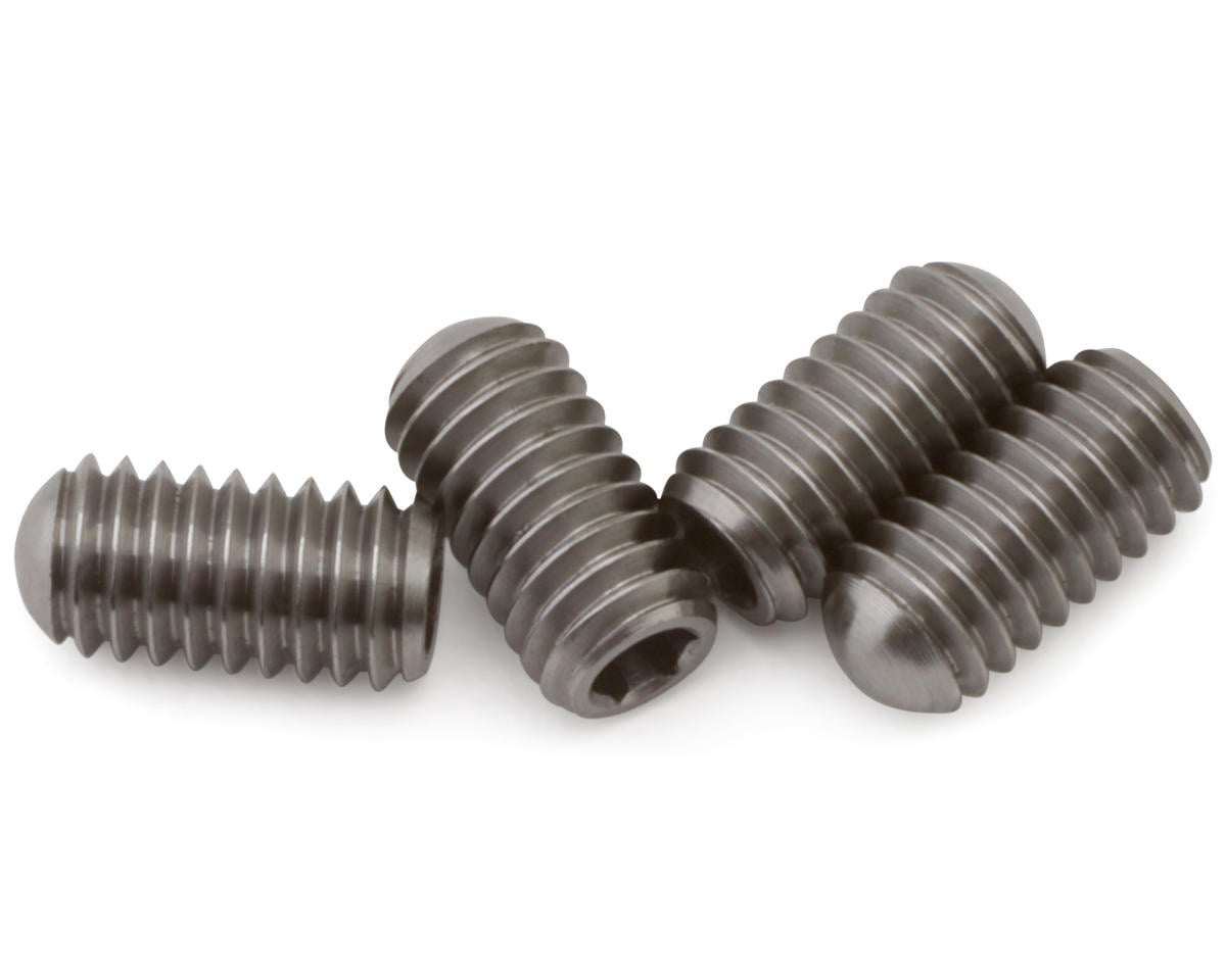 1UP Racing 4x8mm Pro Duty Titanium Rounded Droop Screws (4)